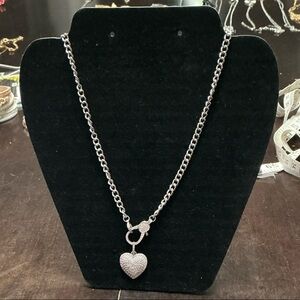 Elegant Silver Heart Pendant Necklace